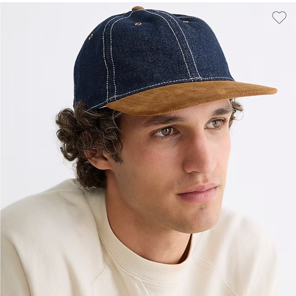 NWT - J. Crew Denim Baseball Cap with Suede Leather Brim - Picture 8 of 8